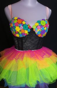 Adult Female Costumes to Hire - Button Corset and tutu - Size: Small